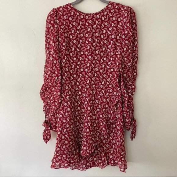 Reformation Dresses & Skirts - Reformation Lucita red floral long-sleeve dress XS